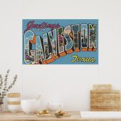 ガルベストン，テキサス州 – ラージレターシーン ポスター (キッチン)