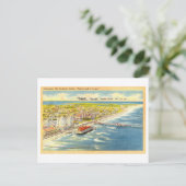 ガルベストン，テキサス州,ヴィンテージの鳥瞰図 ポストカード (スタンド正面)