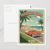 ガルベストン TX レトロ 海岸堤防 1950年代 ポストカード (正面/裏面)