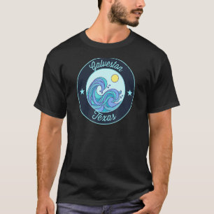 ガルベストンTxテキサス州土産航海のサーファーグラフ Tシャツ