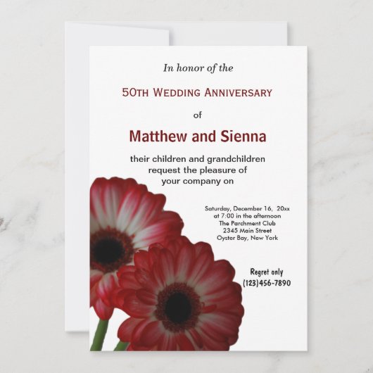 ガルベラ記念日 招待状 (正面)