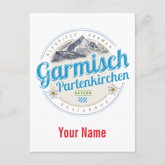 ガルミッシュパルテンカーチェンババリアヴィンテージアルプス シーズンポストカード (正面)