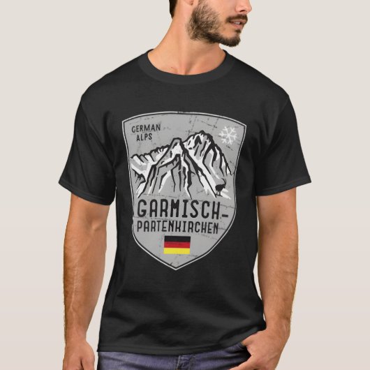 ガルミッシュ – ペンキルヘンスキーババリアZugspitze Tシャツ (正面)