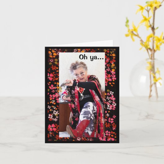 ガルユーモアのある カード (黄色い花)