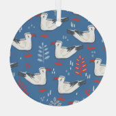 ガル歩く:ヴィンテージシームレスなパターン。 ガラスオーナメント (裏面)