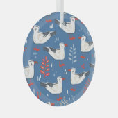 ガル歩く:ヴィンテージシームレスなパターン。 ガラスオーナメント (正面右)