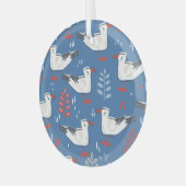 ガル歩く:ヴィンテージシームレスなパターン。 ガラスオーナメント (正面左)