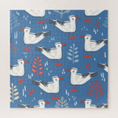 ガル歩く:ヴィンテージシームレスなパターン。 ジグソーパズル (縦)