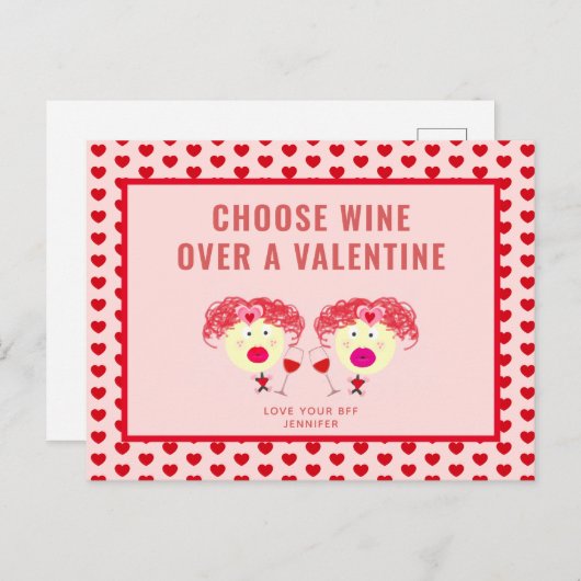 ガレおもしろいンティンの日の最高の友友BFF パーソナライズされた シーズンポストカード (正面/裏面)