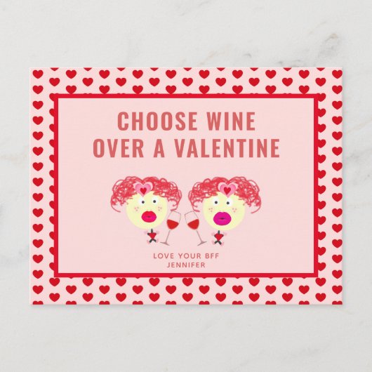 ガレおもしろいンティンの日の最高の友友BFF パーソナライズされた シーズンポストカード (正面)