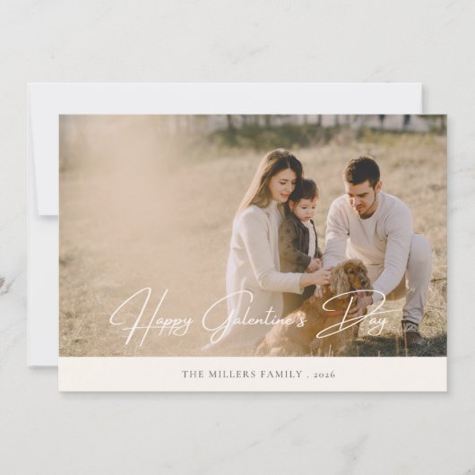 ガレエレガントンティンの日ファミリーフォトホリデーカード シーズンカード (正面)