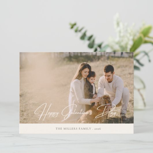 ガレエレガントンティンの日ファミリーフォトホリデーカード シーズンカード (スタンド正面)