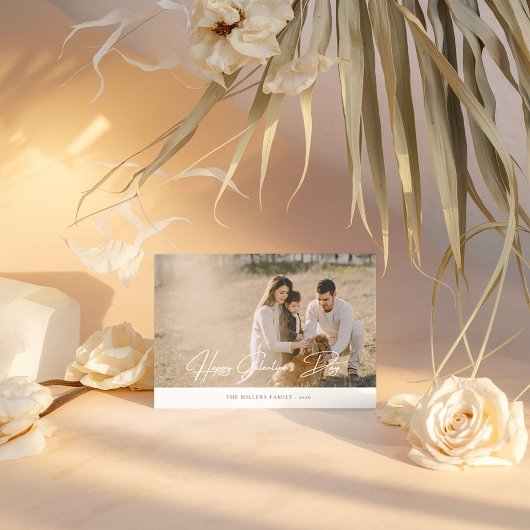 ガレエレガントンティンの日ファミリーフォトホリデーカード シーズンカード