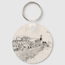 ガレオランダフォートスリランカペンインクイラストレーション