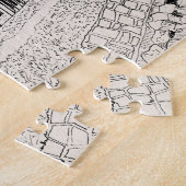 ガレオランダフォートスリランカペンインクイラストレーション ジグソーパズル (側面)