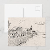 ガレオランダフォートスリランカペンインクイラストレーション ポストカード (正面/裏面)