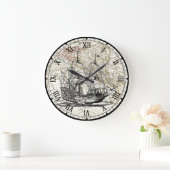 ガレオン帆船~1789東半球図~  ラージ壁時計 (ホーム)
