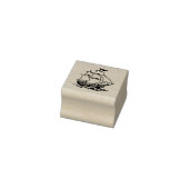 ガレオン木造帆船 1x1 ラバースタンプ (スタンプ)