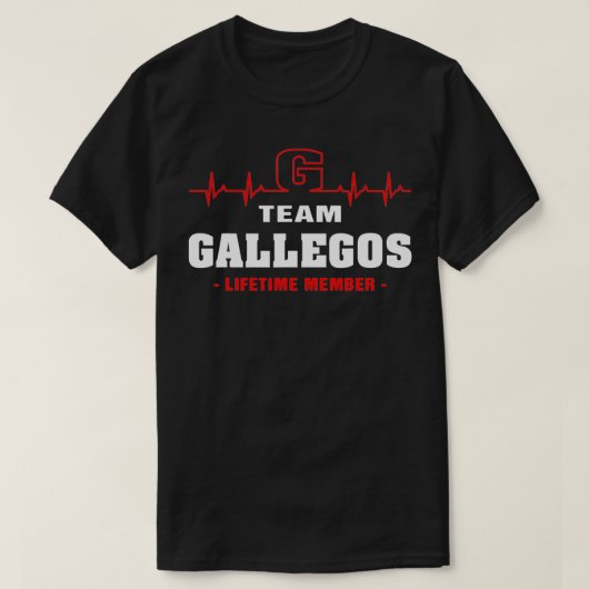 ガレゴス氏名家族チームGALLEGOS lifetim Tシャツ (デザイン正面)