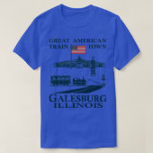 ガレスバーグイリノイ素晴らし州アメリカの列車町 Tシャツ (デザイン正面)