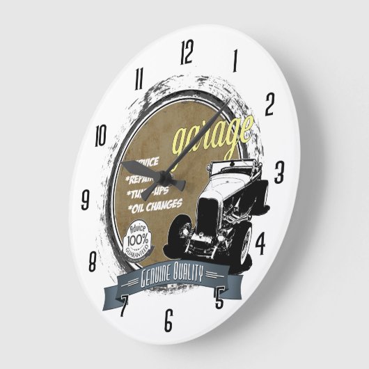 ガレパーソナライズされたージ標識 ラージ壁時計 (傾斜)