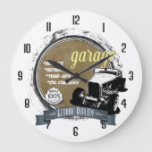 ガレパーソナライズされたージ標識 ラージ壁時計 (正面)