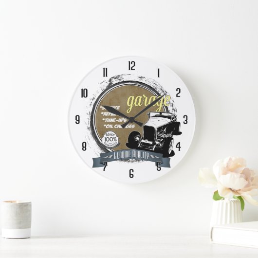 ガレパーソナライズされたージ標識 ラージ壁時計 (ホーム)