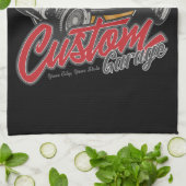 ガレパーソナライズされたー改造ジレトロカスタムロードスター キッチンタオル (折り畳み)