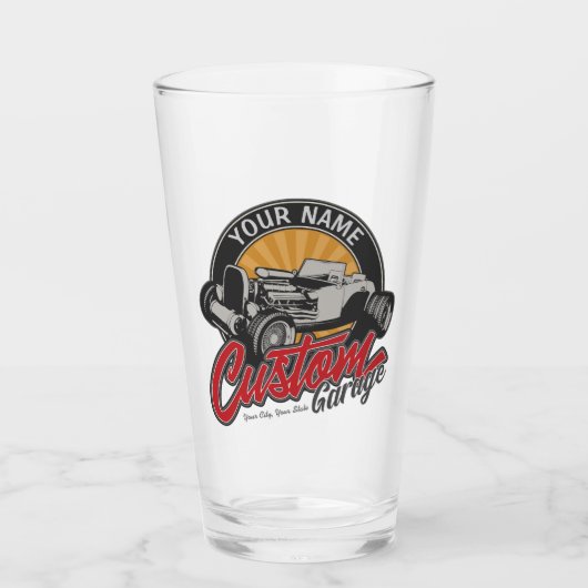 ガレパーソナライズされたー改造ジレトロカスタムロードスター タンブラーグラス (正面)