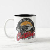 ガレパーソナライズされたー改造ジレトロカスタムロードスター ツートーンマグカップ (左)