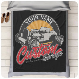 ガレパーソナライズされたー改造ジレトロカスタムロードスター フリースブランケット