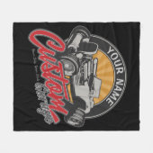 ガレパーソナライズされたー改造ジレトロカスタムロードスター フリースブランケット (正面(横))