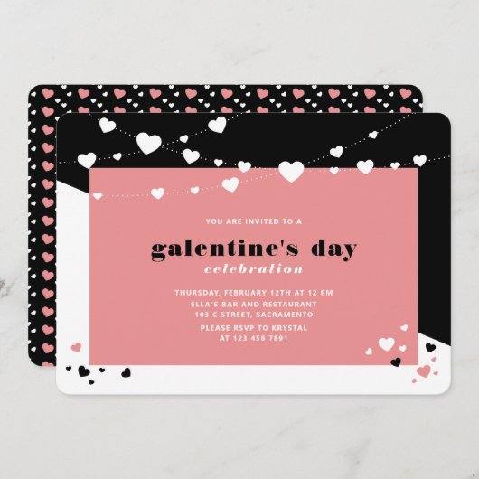 ガレモダンンティンズデイお祝い 招待状 (正面/裏面)