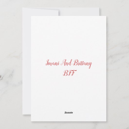 ガレンタインズデーの写真 シャンパンを飲むBFF シーズンカード (裏面)