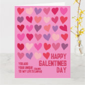 ガレンタインズデー アート ベストフレンズ ピンク レッド ハート カード (黄色い花)