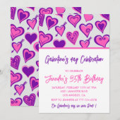 ガレンチン招待ガールフレンドPurple Valentines 招待状 (正面/裏面)