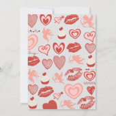 ガレンチン招待ピンクと赤のブランチハート 招待状 (裏面)