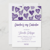 ガレンチン招待xoxoバレンタインハート モダン 招待状 (正面)