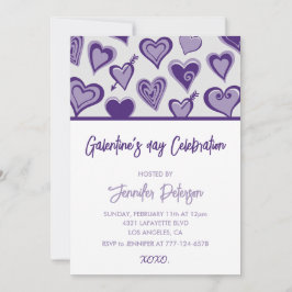 ガレンチン招待xoxoバレンタインハート モダン 招待状