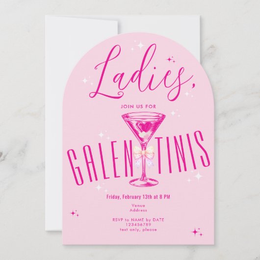 ガレンティニマルティーニホットピンクガレンティーヌの日パーティー 招待状 (正面)