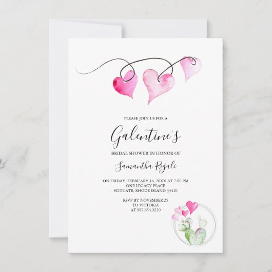 ガレンティネスをテーマにしたブライダルシャワー 招待状 (正面)