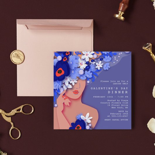 ガレンティンのディナーモダンフローラ 招待状