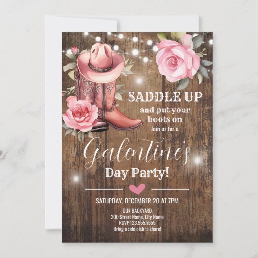ガレンティンのパーティーウェスタンバレンタインデー 招待状 (正面)