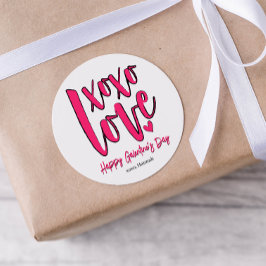 ガレンティンの日XOXOラブピンクはっきりした色 ラウンドシール