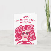 ガレンティンズデイかわいいハートメガネの女性 シーズンカード (正面)