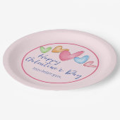 ガレンティンズデイウォーターカラーハート紙プレート ペーパープレート (アングル)