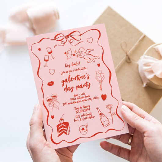 ガレンティンズデイバレンタインデーをテーマにした招待状 招待状