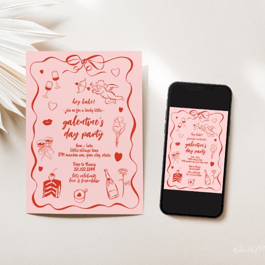 ガレンティンズデイバレンタインデーをテーマにした招待状 招待状