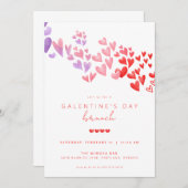 ガレンティンズデイブランチ招待状ガールズヴァレンティーンズデイ 招待状 (正面/裏面)