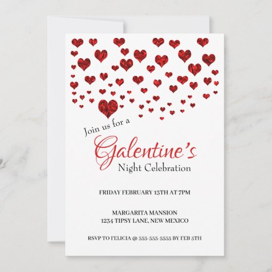 ガレンティンズナイトお祝いパーティの招待状 招待状 (正面)
